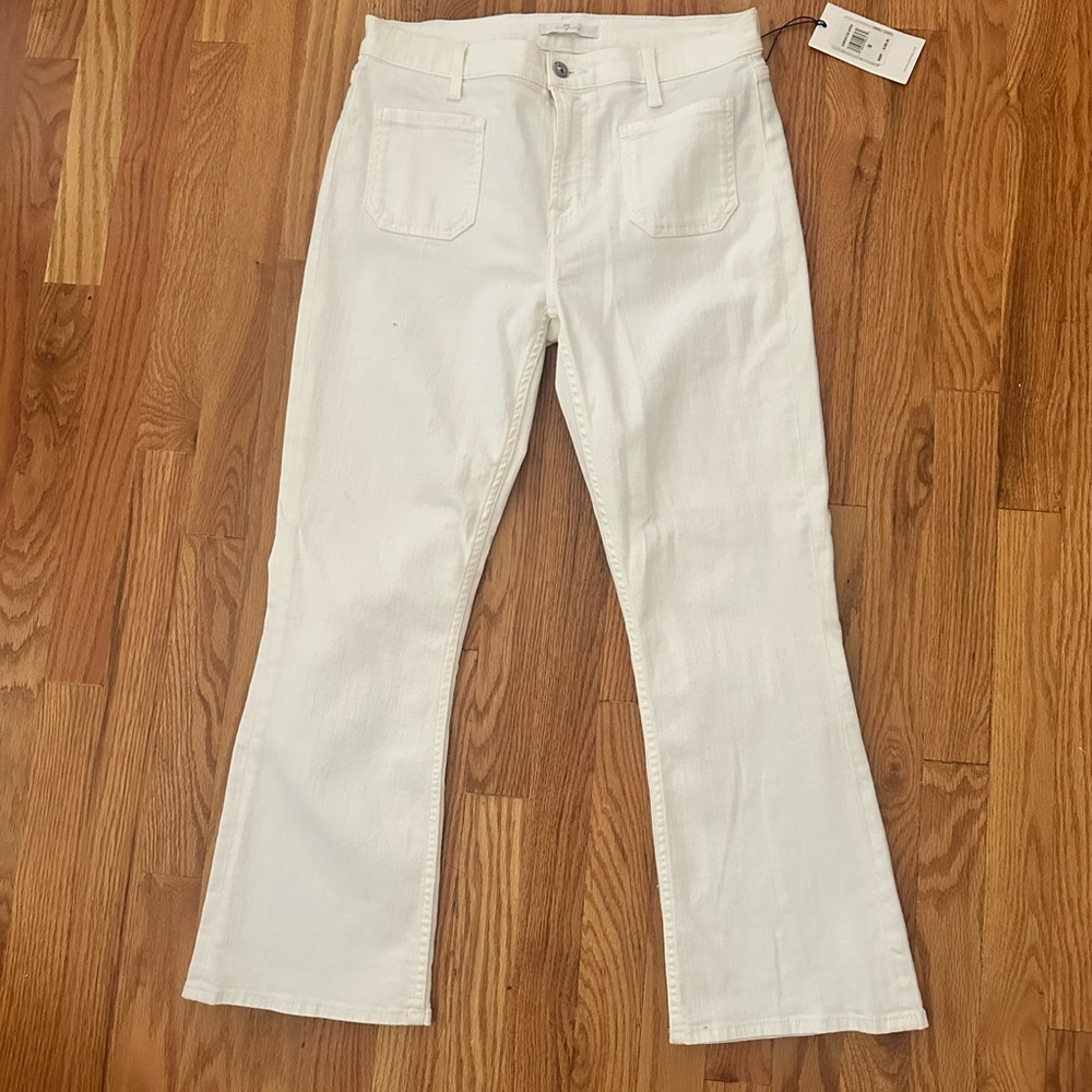 NWT 7FAM White Jeans 30” Stretch